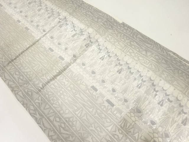 JAPANESE KIMONO / ANTIQUE FUKURO OBI / SILK / WOVEN FLOWERS & BIRDS